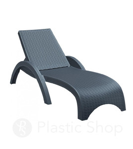 Шезлонг Siesta ротанг с подлокотниками 860 Fiji Dark Grey