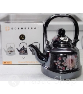 Чайник емальований Edenberg 2.5л із свистком Black (EB-3356)