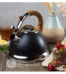 Чайник из нержавеющей стали со свистком Edenberg 3.0 л Черный (EB-8852)