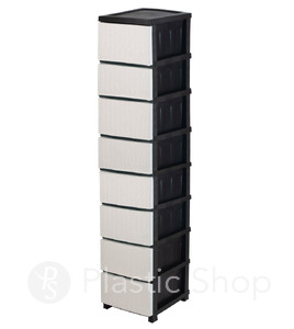 Комод пластиковый RIO black&white 8 ярусов
