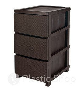 Комод пластиковый RIO dark 3 яруса