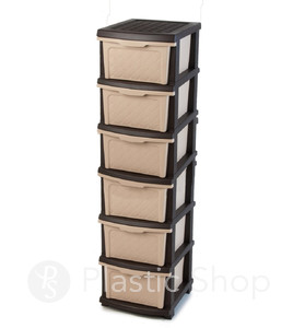 Комод пластиковый R-plastic 6 яруса Eco Beige