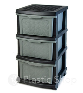 Комод пластиковый R-plastic 3 яруса Eco Grey