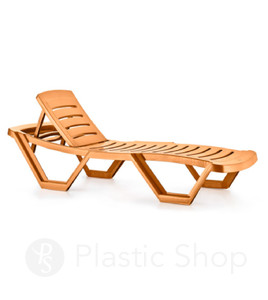 Шезлонг HZ-140-TEAK, лежак, пластиковый Capissi, Шезлонг пластиковый,лежаки, Турция,Holiday, Irak Plastik