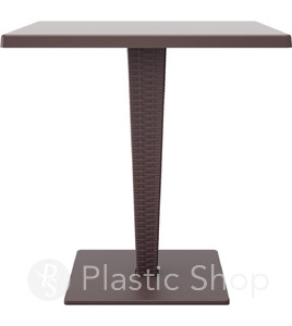 Стол Siesta с ножкой из ротанга 70*70 Riva 884 Brown