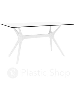 Стол Siesta с ротанговой ножкой (Ibiza Table 140) Арт. 864 White